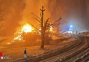 Schweiz: Scheunenbrand bei winterlichen Bedingungen in Goldau