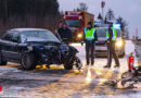 Oö: Pkw-Lkw-Zusammenstoß im Schnee- und Graupelschauer in Edt bei Lambach