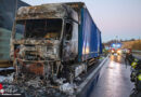 Oö: Brennende Lkw-Zugmaschine auf A 8 bei Pichl bei Wels