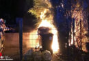 D: Meterhohe Flammen bei Müllcontainer- und Heckenfeuer in Kaiserslautern