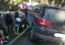 Nö: Auto landete nach Unfall bei St. Peter in der Au auf Leitschiene