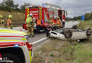 Oö: Cabrio bei Verkehrsunfall auf Innkreisautobahn in Haag am Hausruck überschlagen
