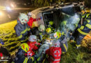 Oö: Schlepperfahrzeug schwer verunglückt → technische Alarmstufe II-Unfallübung mit fünf Eingeklemmten in Bad Schallerbach