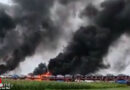 Niederlande: Fast 100 Hybridfahrzeuge auf Autozug von Großfeuer bei Etten-Leu betroffen