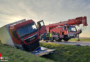 Nö: Lkw-Bergung mit Kranfahrzeug der FF Wr. Neustadt im Burgenland