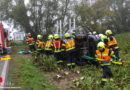 Oö: Zwei Personen nach Pkw-Unfall in Holzhausen im seitlich liegenden Auto eingeschlossen