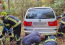 Nö: Ungewöhnliche und aufwendige Fahrzeugbergung am Fußweg im Kurpark Baden → schlafenden Alkolenker vorgefunden