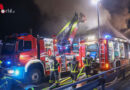 Oö: Großbrand eines Gewerbegebäudes in Scharnstein → 11 Feuerwehren und Drill-X im Einsatz