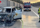 D: Hybridfahrzeug brennt auf A7 kurz vor Abfahrt Bad Fallingbostel