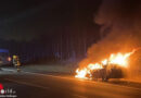 D: Opel Omega auf A 7 bei Hann in Flammen aufgegangen