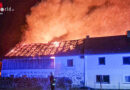 Oö: Bauernhofgroßbrand mit 10 Feuerwehren in Hirschbach