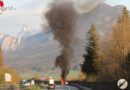 Sbg: Vollbrand eines Pkw auf der A1 bei Thalgau