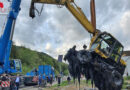 Stmk: Radbagger versinkt in Mürzzuschlag im Morast