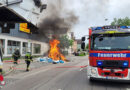 Bayern: Mülllaster kippt brennende Ladung in Augsburg ab