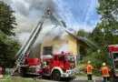 D: Hoher Schaden & Doppel-Drehleitereinsatz bei Wohnhausbrand in Owingen im Bodenseekreis