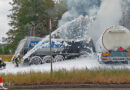 Bayern: Brand zweier Lkw (davon ein Kraftstoff-Tankwagen) nach Kollision mit einem Toten in München