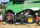 Oö: In Brand geratenen Mähdrescher auf Feld in Wels rasch gelöscht