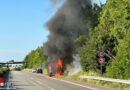 D: Wohnmobil auf A 65 bei Landau in Flammen aufgegangen