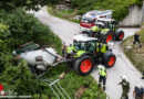 Oö: Traktor- und Jauchefass-Bergung in Katsdorf