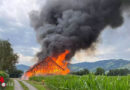 Schweiz: Freistehender Stall in Marbach in Vollbrand