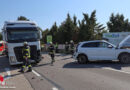 Oö: Sperre und Stau nach glimpflichen Lkw-Pkw-Unfall auf der B 1 in Wels