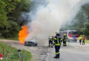 Oö: Brennender Pkw an der B122 im Hamteswald in Waldneukirchen