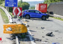 Nö: SUV kracht auf A1 bei Ybbs gegen Lkw und Aufpralldämpfer