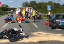 D: Pkw mit weit weniger als 30 km/h auf Autobahn → Motorrad fährt auf → zwei lebensbedrohlich Verletzte