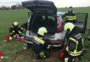 Nö: Schonende Patienrettung mit Rettungsboa und Spineboard nach Pkw-Unfall in Weistrach