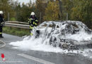 D: Porsche Panamera gerät auf A1 bei Sittensen in Brand