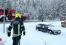 Nö: Bergeeinsatz nach Pkw-Ausritt von Schneefahrbahn in Waidhofen a.d. Thaya