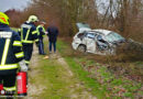 Oö: Bergearbeiten nach Pkw-Unfall nahe des Golfplatzes in Kronstorf