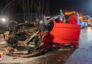 Oö: Feuerwehr-Mannschaftstransporter prallt auf A 9 bei Ried im Traunkreis gegen Aufpralldämpfer