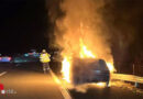 Schweiz: Auto brennt am Pannenstreifen der A 13 bei Sennwald