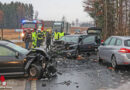 Oö: Kollision mit vier beiteiligten Autos auf Eferdinger Straße in Waizenkirchen fordert zwei Verletzte