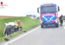 Nö: Pkw nach Kollision mit Traktor in Aschbach in Seitenlage