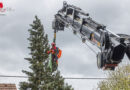 Oö: Baum droht in Alkoven auf Nachbargebäude zu stürzen → Föhnsturm 1. April 2024