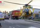 Oö: Pkw prallt in Wels gegen Mauer → Notarzthubschrauber und Feuerwehr im Einsatz