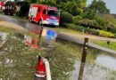 D: Straße in Hustedt / Celle unter Wasser
