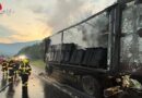 Stmk: Brennender Lastwagen-Anhänger auf der S 6 bei Leoben