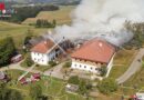 Oö: Alarmstufe III-Einsatz bei Brand auf Bauernhof in Auberg