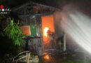 D: Zwei Gasflaschen in in Vollbrand stehender Gartenhütte in Bruchsal