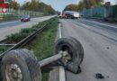 D: Asphaltkante übersehen → Sattelschlepper mit Achsbrüchen und Achsenverlust auf der BAB 59 bei Langenfeld