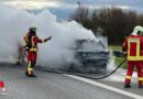 D: Vollbrand eines Pkw auf der A 4 bei Weimar