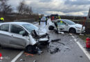 Nö: Drei Verletzte bei Pkw-Frontalzusammenstoß im Grenzbereich von Biberbach / Aschbach