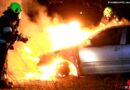 D: Brand dreier Pkw beim Sportplatz in Harxheim