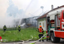 Oö: Neun Feuerwehren bei Brand eines landwirtschaftlichen Stadls in Riedau im Einsatz