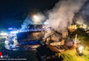 Oö: Alarmstufe III mit 16 Feuerwehren bei Großbrand in Pöndorf