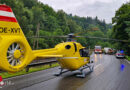 Oö: Personenrettung nach Pkw-Unfall auf der regennassen B 127