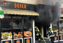 D: Feuer in der Küche eines Döner- und Burger-Restaurants in Pforzheim → starke Rauchausbreitung